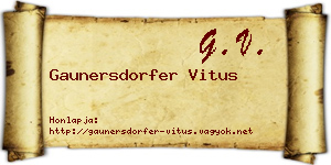 Gaunersdorfer Vitus névjegykártya